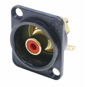 Neutrik NF2DB2 � Phono chassis connector, black with red ring
